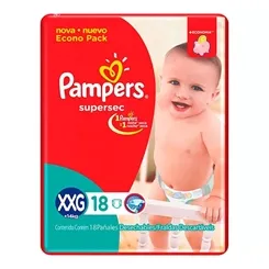 Fralda Pampers Supersec XXG, 18 unidades