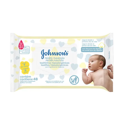 Lenço Umedecido Johnson's Recém-Nascido c/48