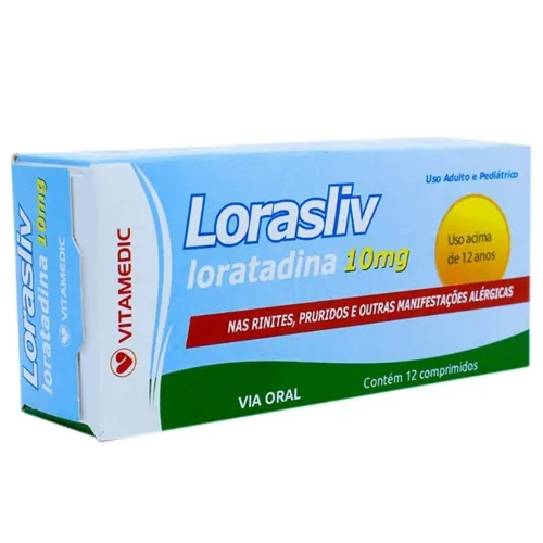 Lorasliv 10mg, caixa com 12 comprimidos