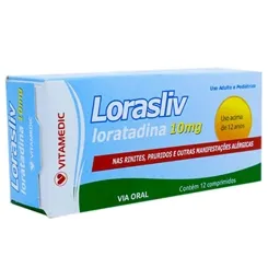 Lorasliv 10mg, caixa com 12 comprimidos