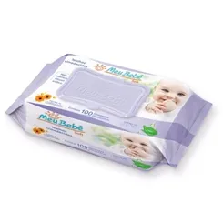 Toalha Umedecida Meu Bebê Soft aloe vera, 100 unidades