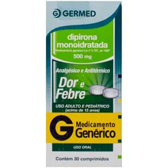 Dipirona Monoidratada Comprimido Germed Pharma 500mg, caixa com 30 comprimidos