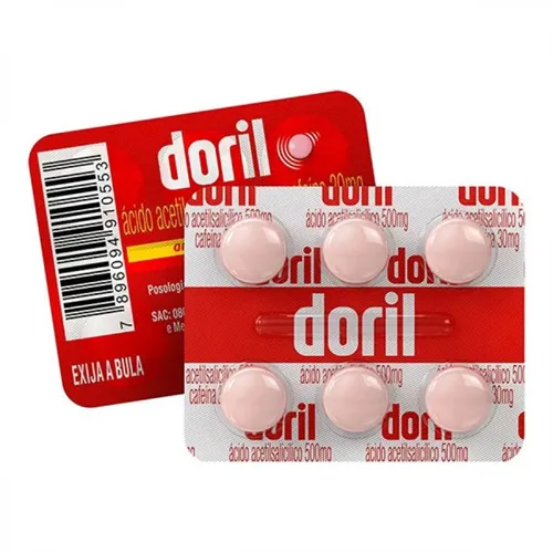 Doril 500mg + 30mg, blíster com 6 comprimidos