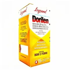 Dorilen 500mg + 10mg + 5mg/1,5mL, caixa com 1 frasco gotejador com 15mL de solução de uso oral