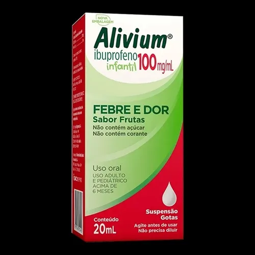Alivium 100mg/mL, caixa com 1 frasco gotejador com 20mL de suspensão de uso oral