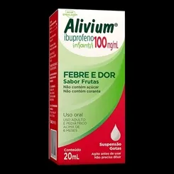 Alivium 100mg/mL, caixa com 1 frasco gotejador com 20mL de suspensão de uso oral