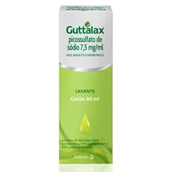 Guttalax 7,5mg/mL, caixa com 1 frasco gotejador com 30mL de solução de uso oral