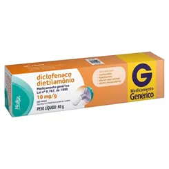 Diclofenaco Dietilamônio Medley 10mg/g, caixa contendo 1 bisnaga com 60g de creme de uso dermatológico