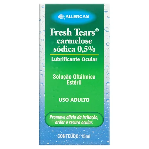 Fresh Tears 5mg/mL, caixa com 1 frasco gotejador com 15mL de solução de uso oftálmico