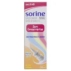 Sorine SSC 9mg/mL, caixa com 1 frasco spray com 50mL de solução de uso nasal sem conservante