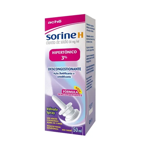 Sorine H 30mg/mL, caixa contendo 1 frasco spray com 50mL de solução de uso nasal