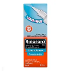 Rinosoro SIC 9mg/mL, frasco spray com 50mL de solução de uso nasal, infantil