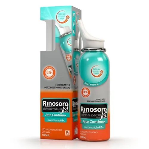 Rinosoro Jet 9mg/mL, frasco spray com 100mL de solução de uso nasal