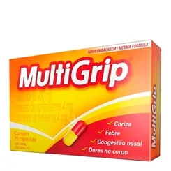 Multigrip Cápsula 400mg + 4mg + 4mg, caixa com 20 cápsulas gelatinosas duras