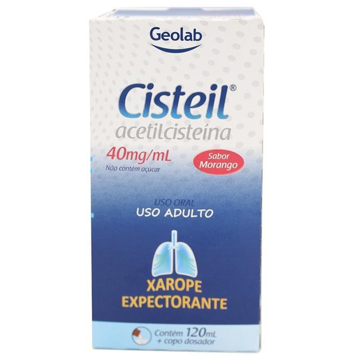 Cisteil Xarope 40mg ML Caixa 1 Frasco 120mL De Xarope Copo