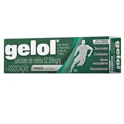 Gelol Pomada 52,2mg/g + 44,4mg/g + 20,0mg/g + 191,97mg/mg, caixa com 1 bisnaga com 20g de pomada de uso dermatológico