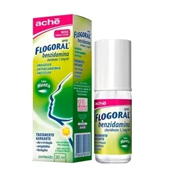 Flogoral Spray 1,5mg/mL, caixa contendo 1 frasco spray com 30mL de colutório sabor menta