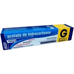Acetato de Hidrocortisona Teuto 10mg/g, caixa com 1 bisnaga com 15g de creme de uso dermatológico