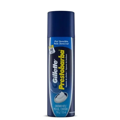 Espuma de Barbear Gillette Prestobarba para Pele Sensível Pele Sensivel, 150g