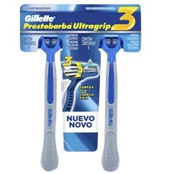 Aparelho de Barbear Gillette Prestobarba UltraGrip 3 2 Unidades