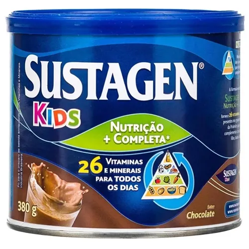 Complemento Alimentar Infantil Sustagen Kids lata, chocolate, 380g