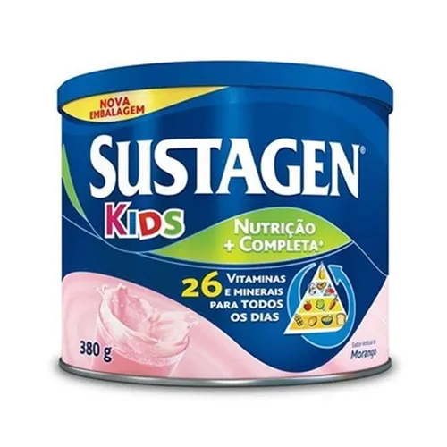 Complemento Alimentar Infantil Sustagen Kids lata, morango, 380g