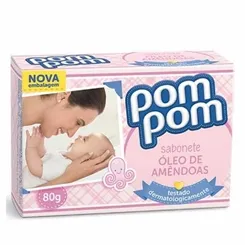 Sabonete Infantil Pom Pom óleo de amêndoas, barra, 80g, 1 unidade