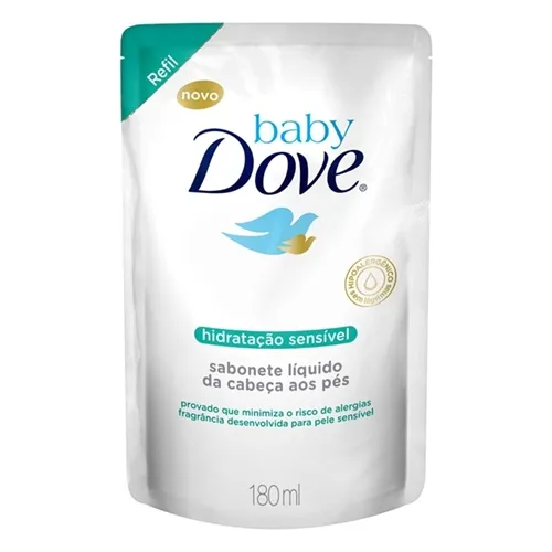 Sabonete Baby Dove Hidratação Sensível refil, líquido, 180mL