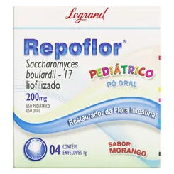 Repoflor Envelope 200mg/g, caixa com 4 envelopes com 1g de pó para solução de uso oral
