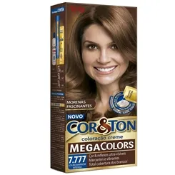 Tintura Cor & Ton Mega Colors 7.777 Louro Marrom Intenso