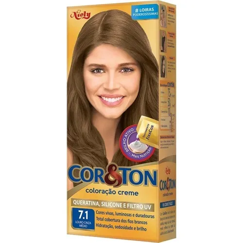 Tintura Cor & Ton mini, nº 7.1 louro cinza médio