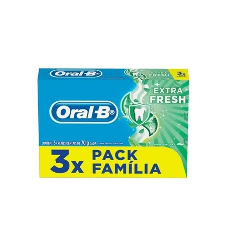 Creme Dental Oral-B Extra Fresh 70g, 3 unidades