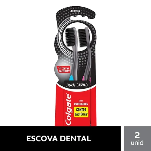 Escova Dental Colgate 360º Black Leve 2 e Pague 1 Unidade