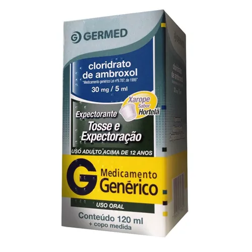 Cloridrato de Ambroxol Germed Pharma 6mg/mL, caixa com 1 frasco com 120mL de xarope + copo medidor