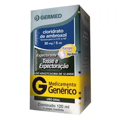 Cloridrato de Ambroxol Germed Pharma 6mg/mL, caixa com 1 frasco com 120mL de xarope + copo medidor