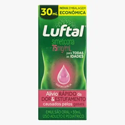 Luftal 75mg/mL, caixa com 1 frasco gotejador com 30mL de emulsão de uso oral