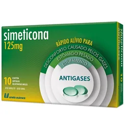Simeticona União Química 125mg, caixa com 10 cápsulas