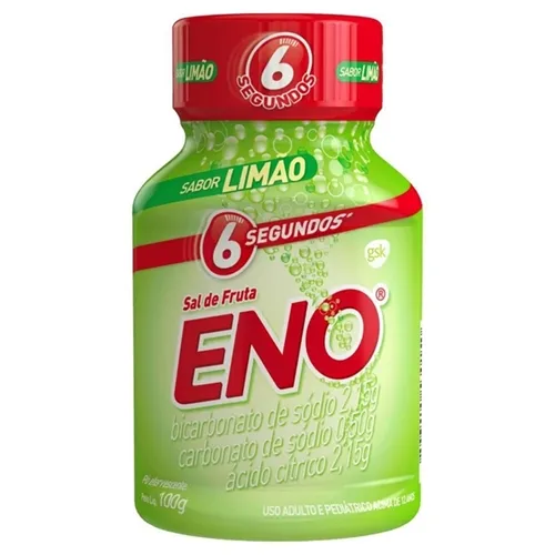 Sal de Frutas Eno frasco com 100g de pó efervescente de uso oral, limão