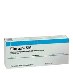 Florax SM 50MI/mL, caixa com 5 flaconetes com 5mL de solução de uso oral, pediátrico