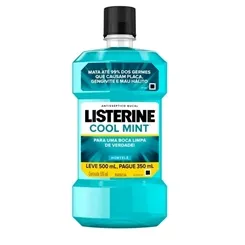 Antisséptico Bucal Listerine Cool Mint leve 500mL pague 350mL