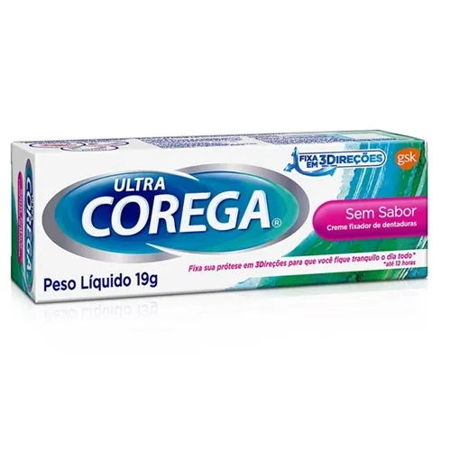 Creme Fixador de Dentadura Corega Ultra sem sabor, 19g