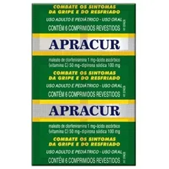 Apracur 1mg + 100mg + 50mg, blíster com 6 comprimidos revestidos