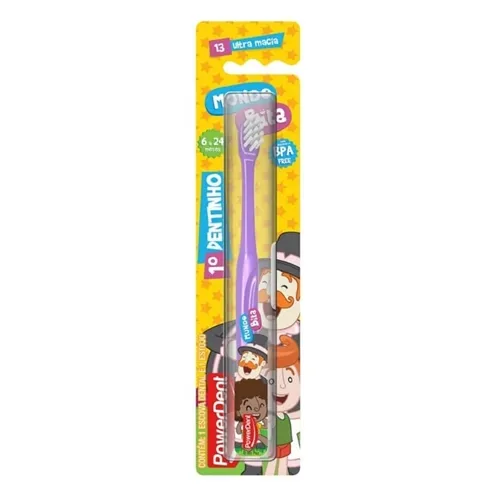 Escova Dental PowerDent Mundo Bita 6 a 24 meses, ultra macia, 1 unidade