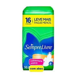 Absorvente Sempre Livre Adapt Especial suave, com abas, 16 unidades