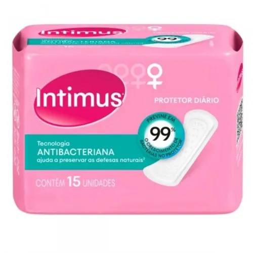 Protetor Diário Intimus Days antibacteriano, sem abas, 15 unidades