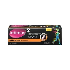 Absorvente Interno Intimus Sport com aplicador, super, 8 unidades