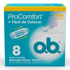 Absorvente Interno OB ProComfort médio, 8 unidades