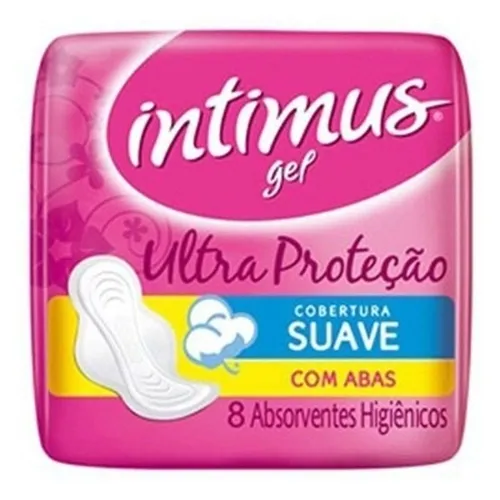 Absorvente Intimus Gel Tripla Proteção suave, com abas, 8 unidades