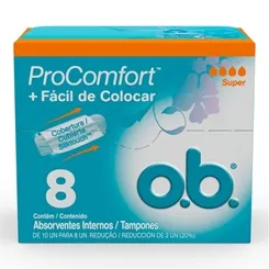 Absorvente Interno OB ProComfort super, 8 unidades
