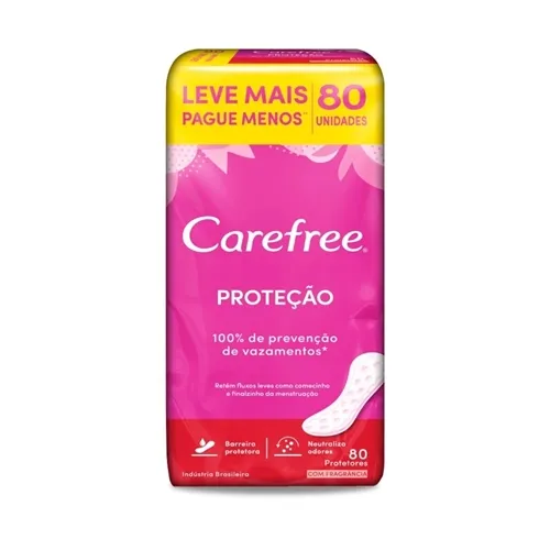 Protetor Diário Carefree Original com perfume, leve 80 pague 60